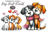 Valentine Dog Best Friend Clipart, an Animal Illustration by designcity5 (Thumbnail 1 of 5)
