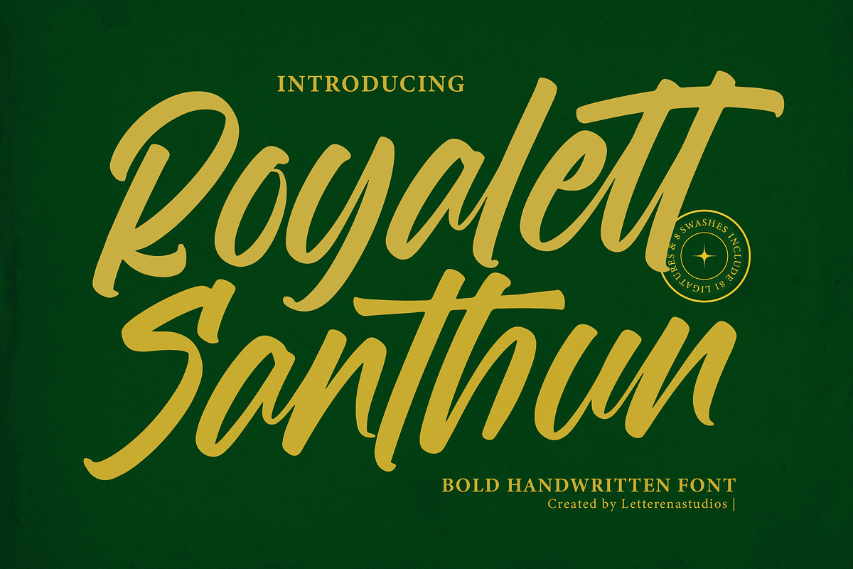 Royalett Santhun Bold Handwritten, a Script Font by Letterena Studios Script (Photo 1 of 15)