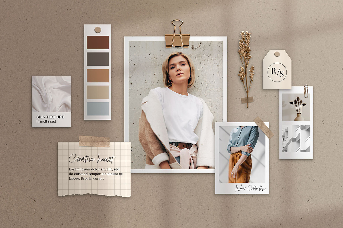 Mood Board Mockup, a Card Template by BrandPacks (Photo 1 of 2)