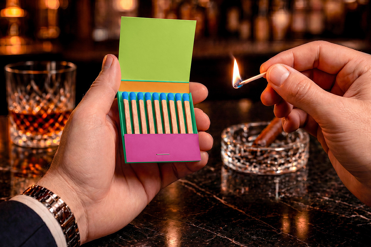 Matchbook Mockup, a Packaging Mockup by Country4k (Photo 3 of 3)
