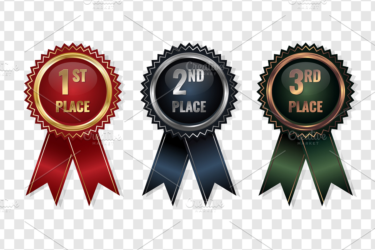Gold Silver and Bronze Medal Badges, a Decorative Illustration by PsychocheArt (Photo 3 of 3)
