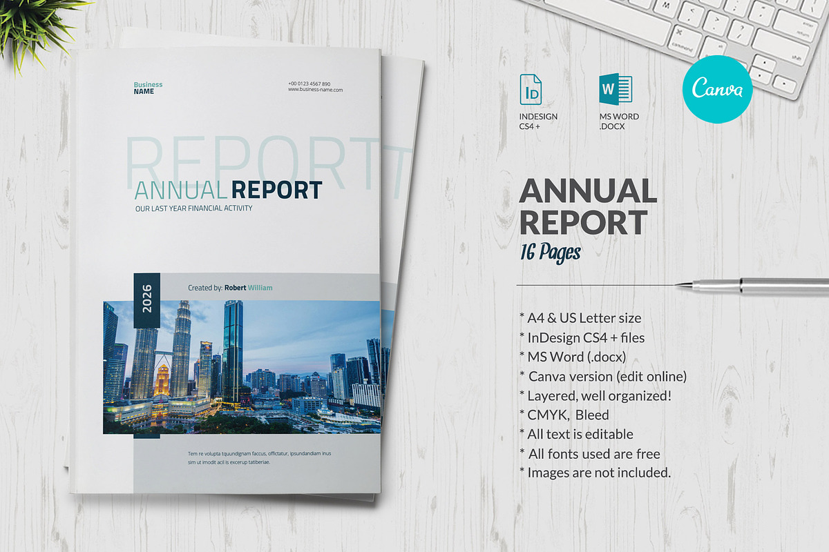 Annual Report Brochure Template, a Brochure Template by Sabin (Photo 1 of 6)