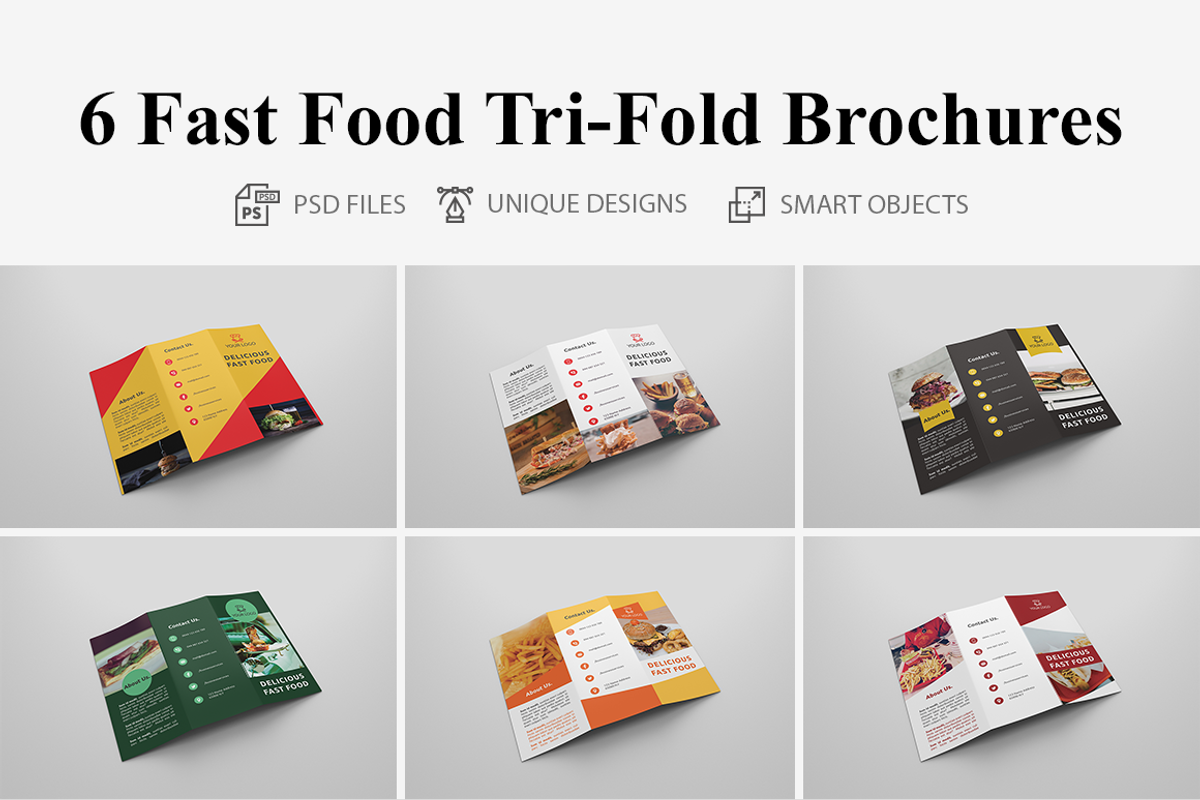 Fast Food Tri-fold Brochures, a Brochure Template by UNIK Agency (Photo 1 of 15)