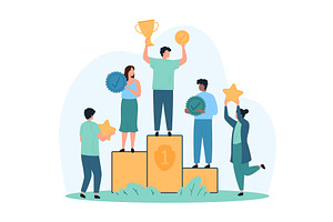 Top rank recognition first place, a Person Illustration by Flashvector