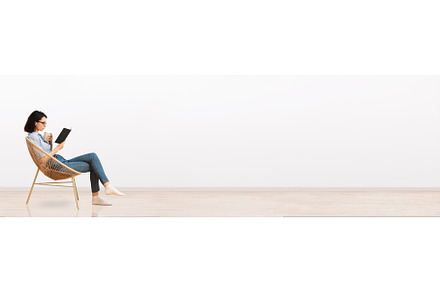 Peaceful young lady reading book and, a Person Photo by Prostock-Studio