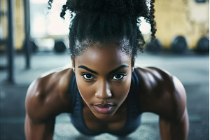 Close up of determined African, a Sports & Recreation Photo by Lermont51