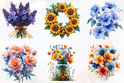 Summer Flowers Clipart, an Illustration by RobertsArt (Thumbnail 3 of 7)