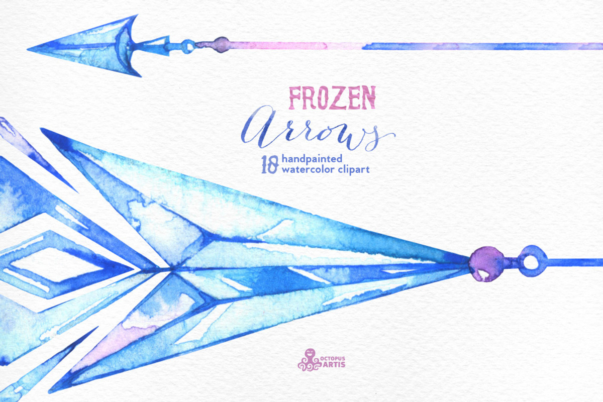 Frozen Arrows. Watercolor collection, an Object Graphic by OctopusArtis (Photo 4 of 4)