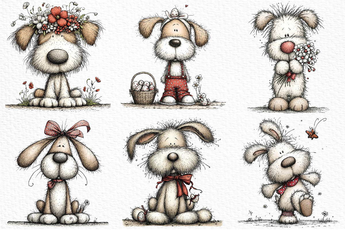 Whimsical Easter Dog Clipart, an Illustration by Craft Nest (Photo 5 of 11)