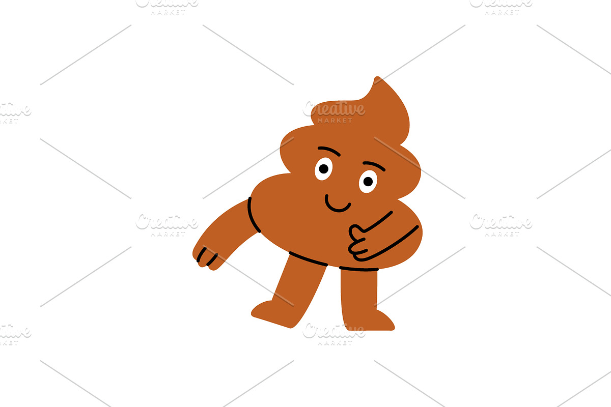 Cheerful cartoon poop character, an Object Illustration by GraphiShop