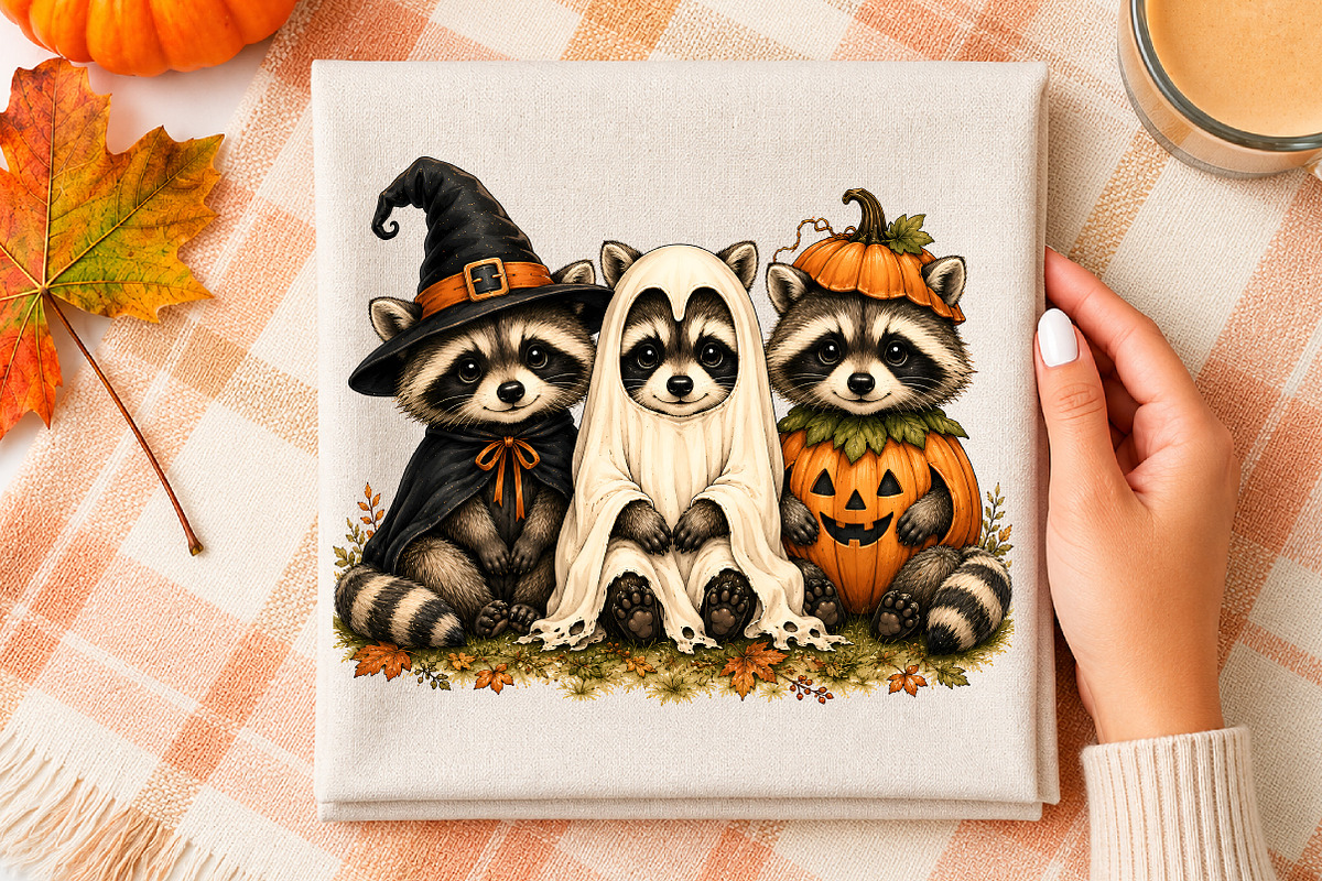 Halloween Raccoon Ghost PNG, Spooky, a Seasonal Illustration by Libby Wishes (Photo 3 of 3)