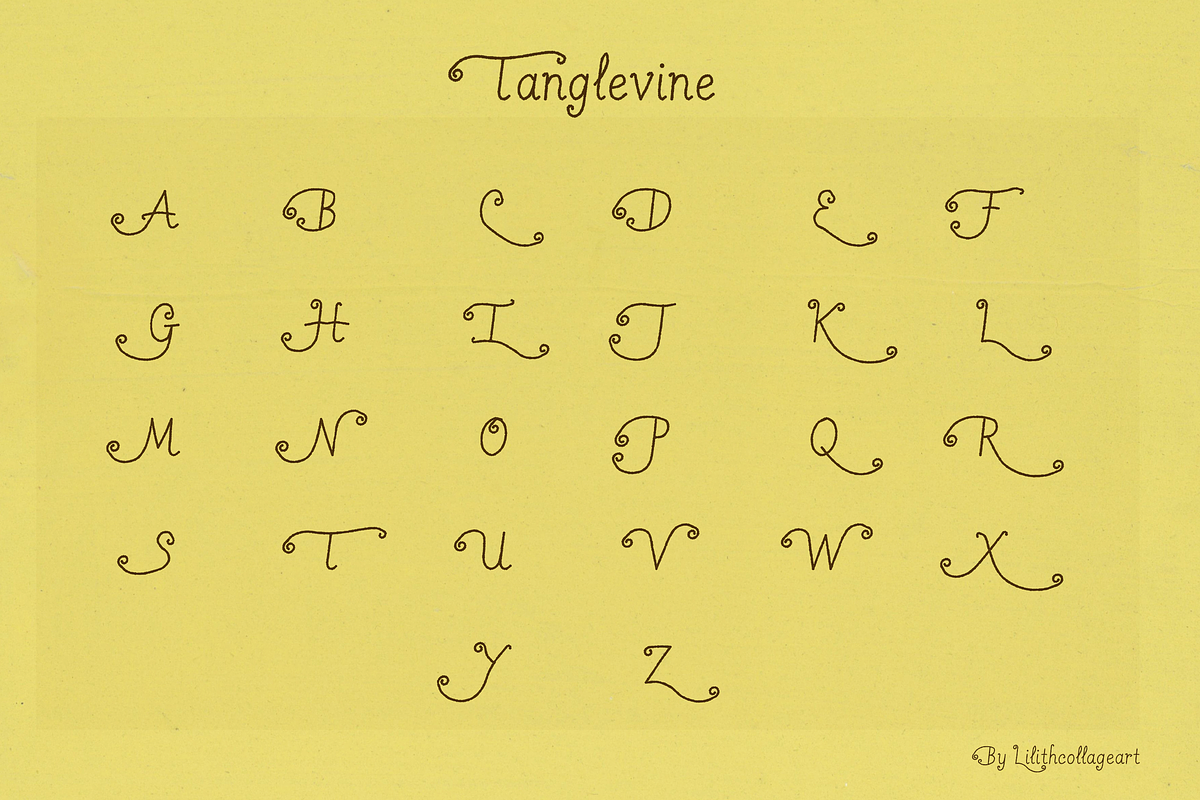 Tanglevine Script Font, a Handwritten Font by Lilithcollageart (Photo 6 of 10)