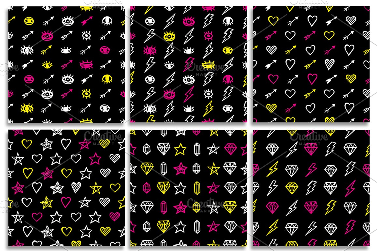48 Hand Drawn Seamless Patterns Set, a Pattern Graphic by Stockaholic (Photo 4 of 9)
