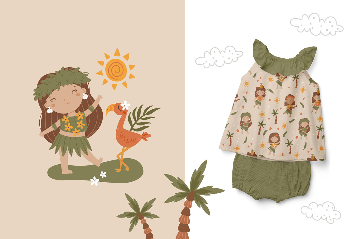 Hawaii Cute Clipart collection, a Person Illustration by Leysan Shayak (Photo 2 of 8)