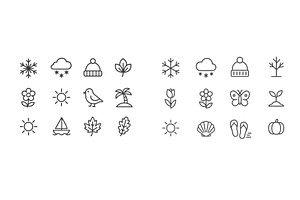 Seasonal symbols illustrated in a, an Object Illustration by ZinetroN