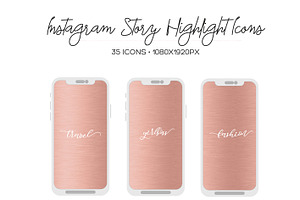 Rose Gold Instagram Highlight Covers