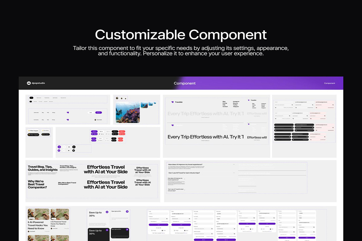 Travelick AI Travelel Website UI KIT, an UI Kit Template by Creative Perspective (Photo 6 of 7)