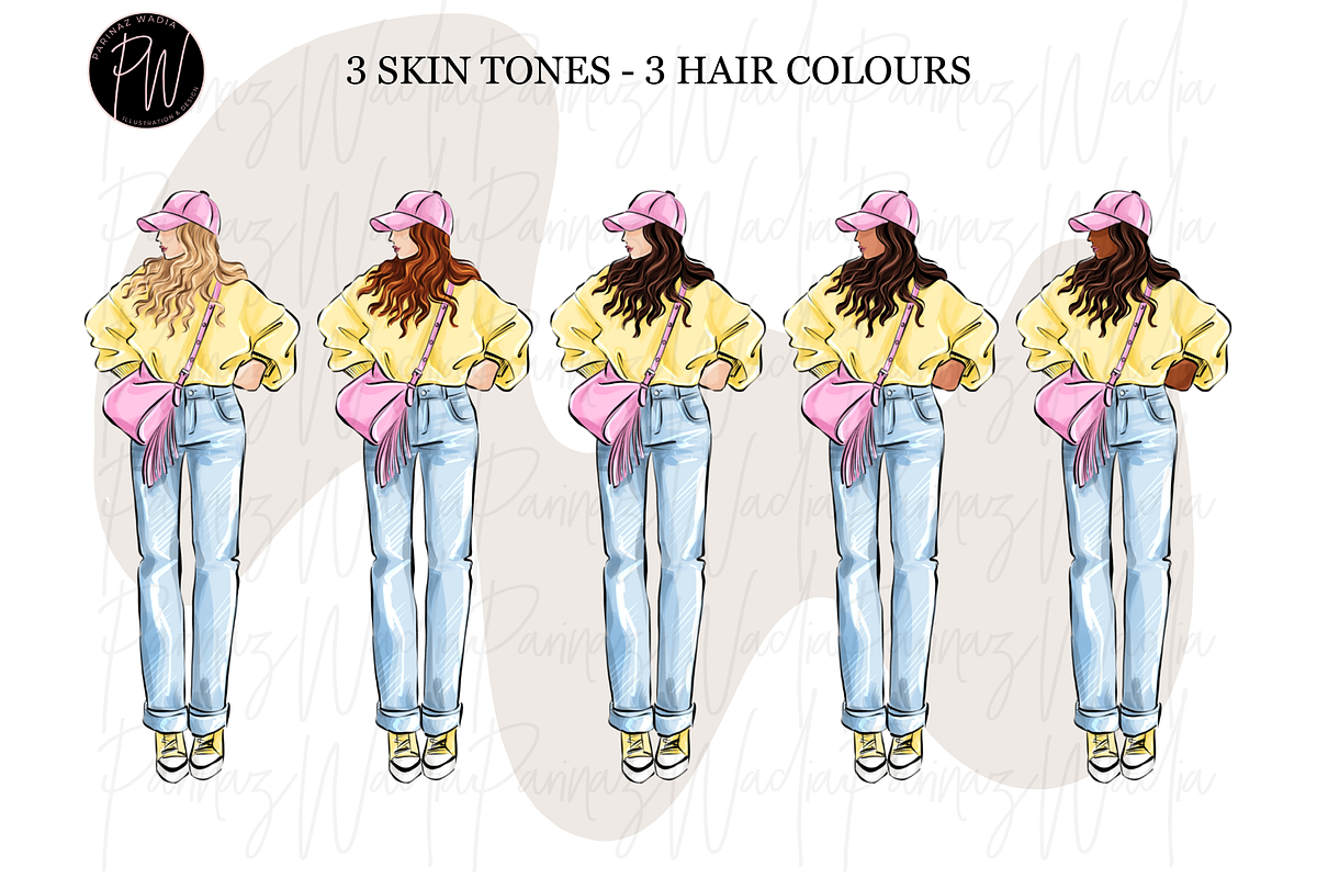 Fashion girls 60 clipart PNG, a Person Illustration by Parinaz Wadia Design (Photo 2 of 11)