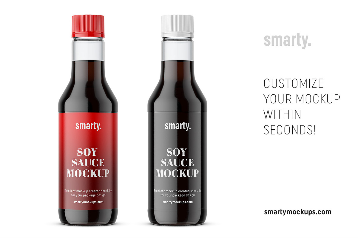 Soy sauce bottle mockup, a Packaging Mockup by Smarty Mockups (Photo 3 of 5)