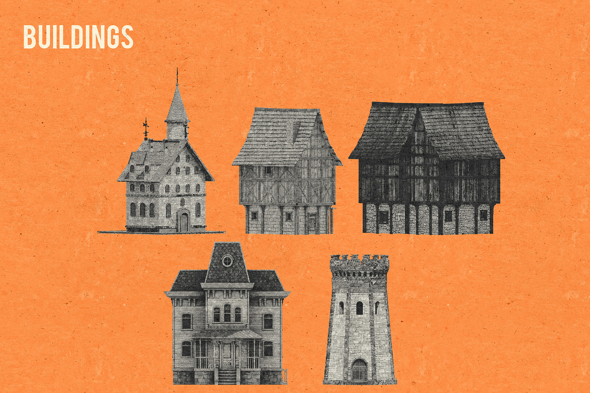 Aged Halftones - Collage Creator, an Object Graphic by Template Haven (Photo 4 of 12)