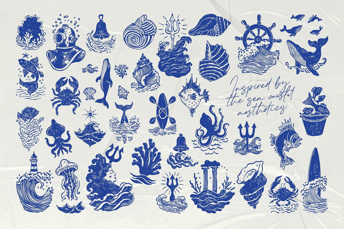 Ocean | Logo & Illustration Kit P2, a Branding & Logo Template by KetteCreate (Photo 9 of 22)