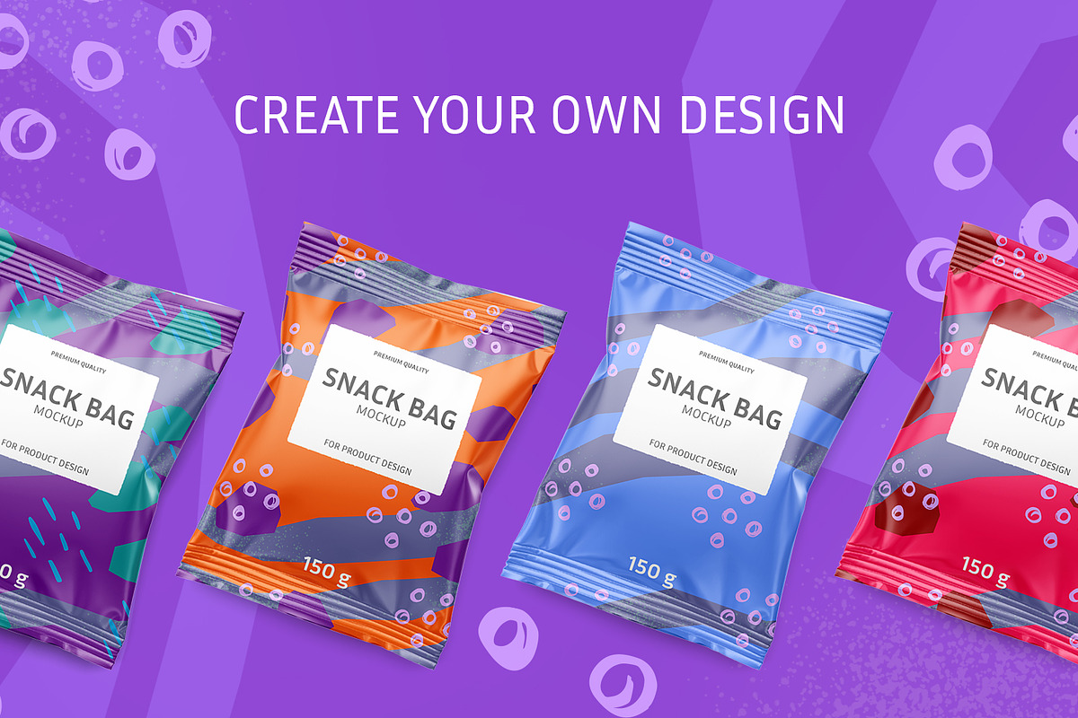 Snack bag mockup set, a Cups & Container Mockup by ShooShooShop (Photo 5 of 7)