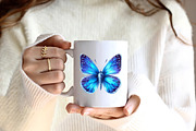 Blue Butterflies watercolor clipart, an Illustration by CreationArt (Thumbnail 5 of 9)