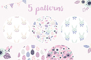 Happy Easter pattern & clipart set, a Pattern Graphic by Inna Moreva (Thumbnail 4 of 5)