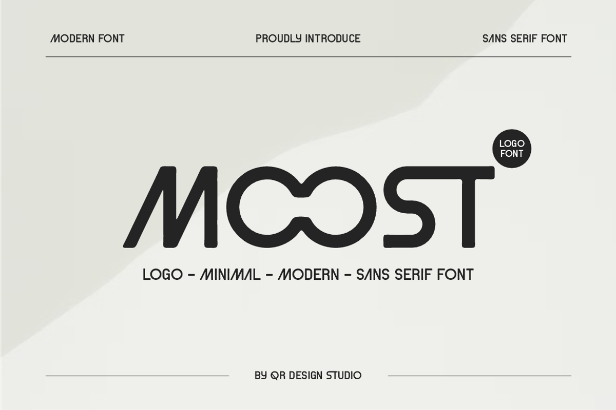 Moost - Futuristic & Logo Font, a Sans Serif Font by QR Design Studio (Photo 1 of 7)