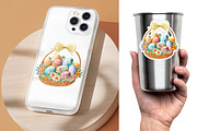 Embroidery Easter Basket & Bow PNG, an Object Graphic by V Design Creator (Thumbnail 4 of 8)