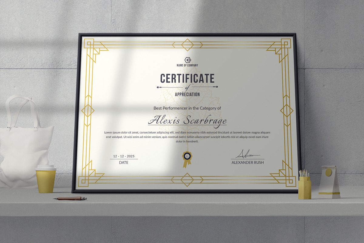 Certificate Template, a Stationery Template by ResumeDevisers (Photo 3 of 6)