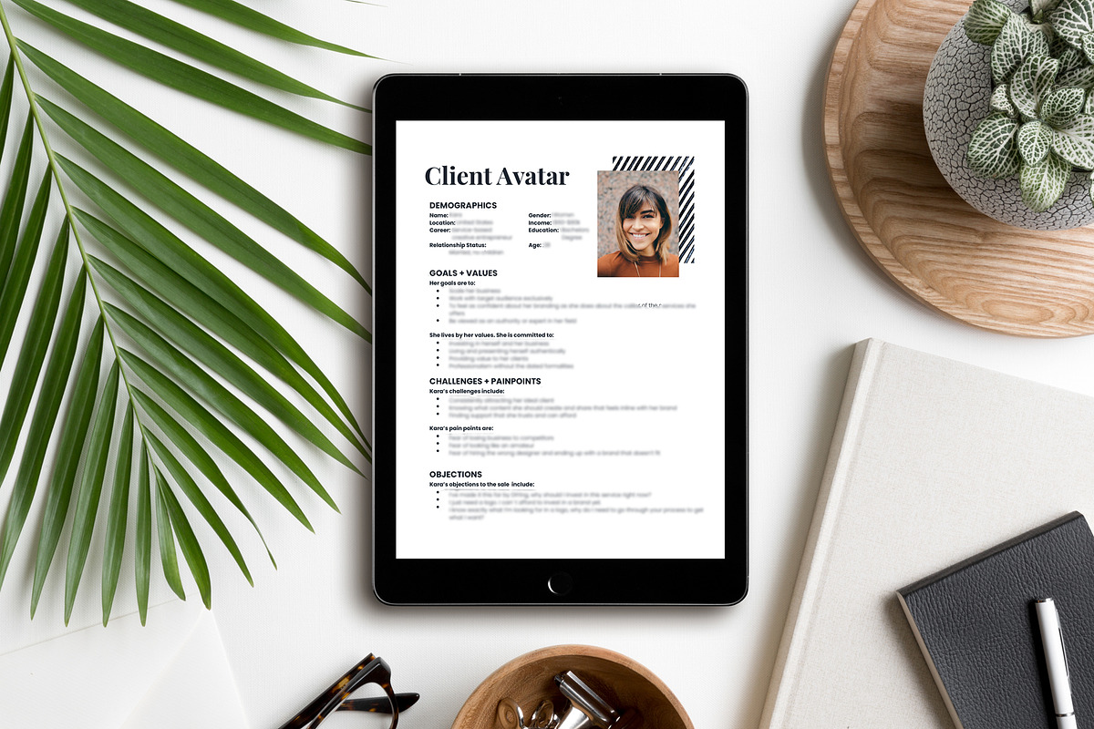 Ideal Client Avatar Template, a Marketing Template by Kristy Black Creative