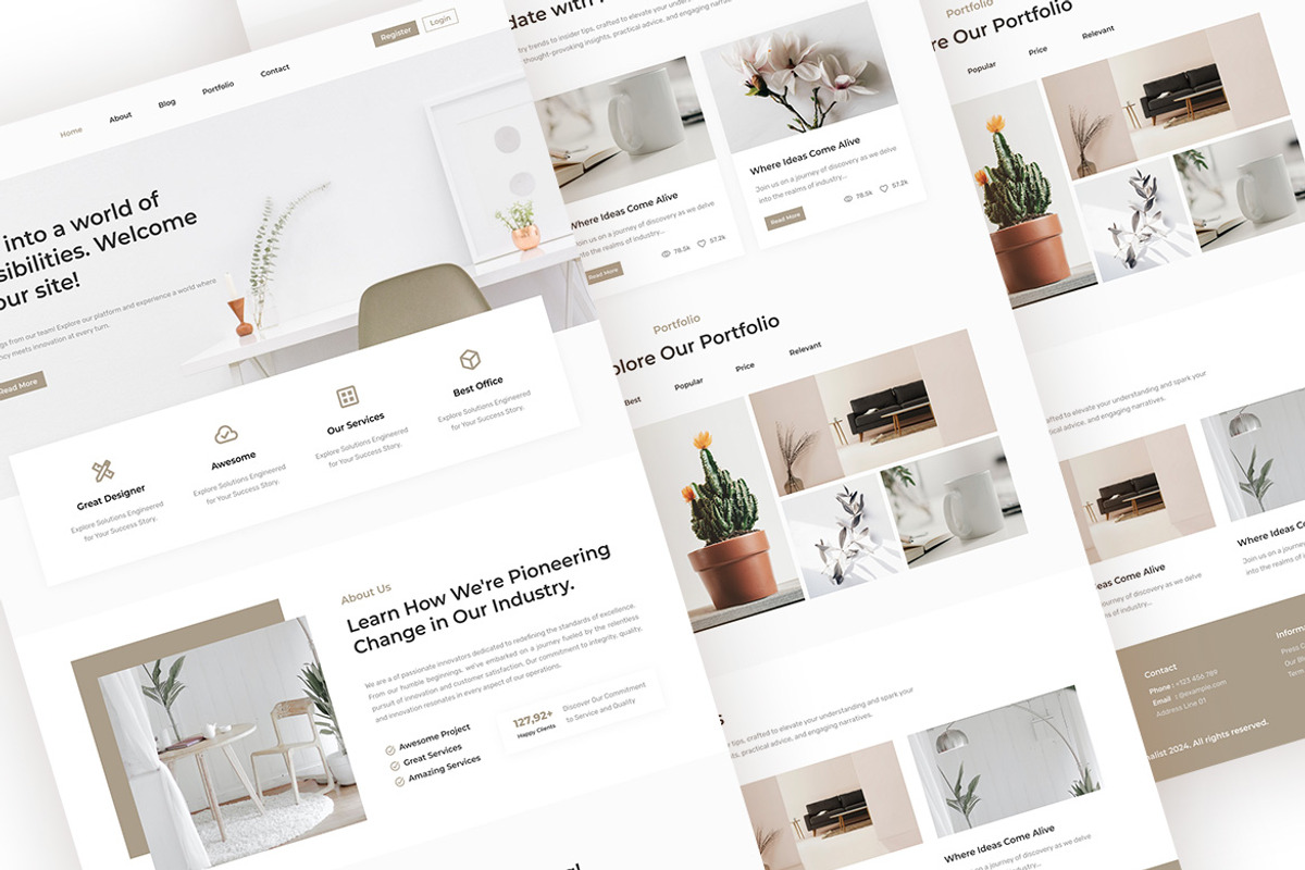 Minimalist Landing Page, an UI Kit Template by ENATIVE (Photo 3 of 4)