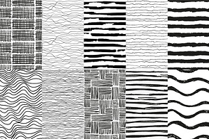 Stripes And Waves Seamless Patterns