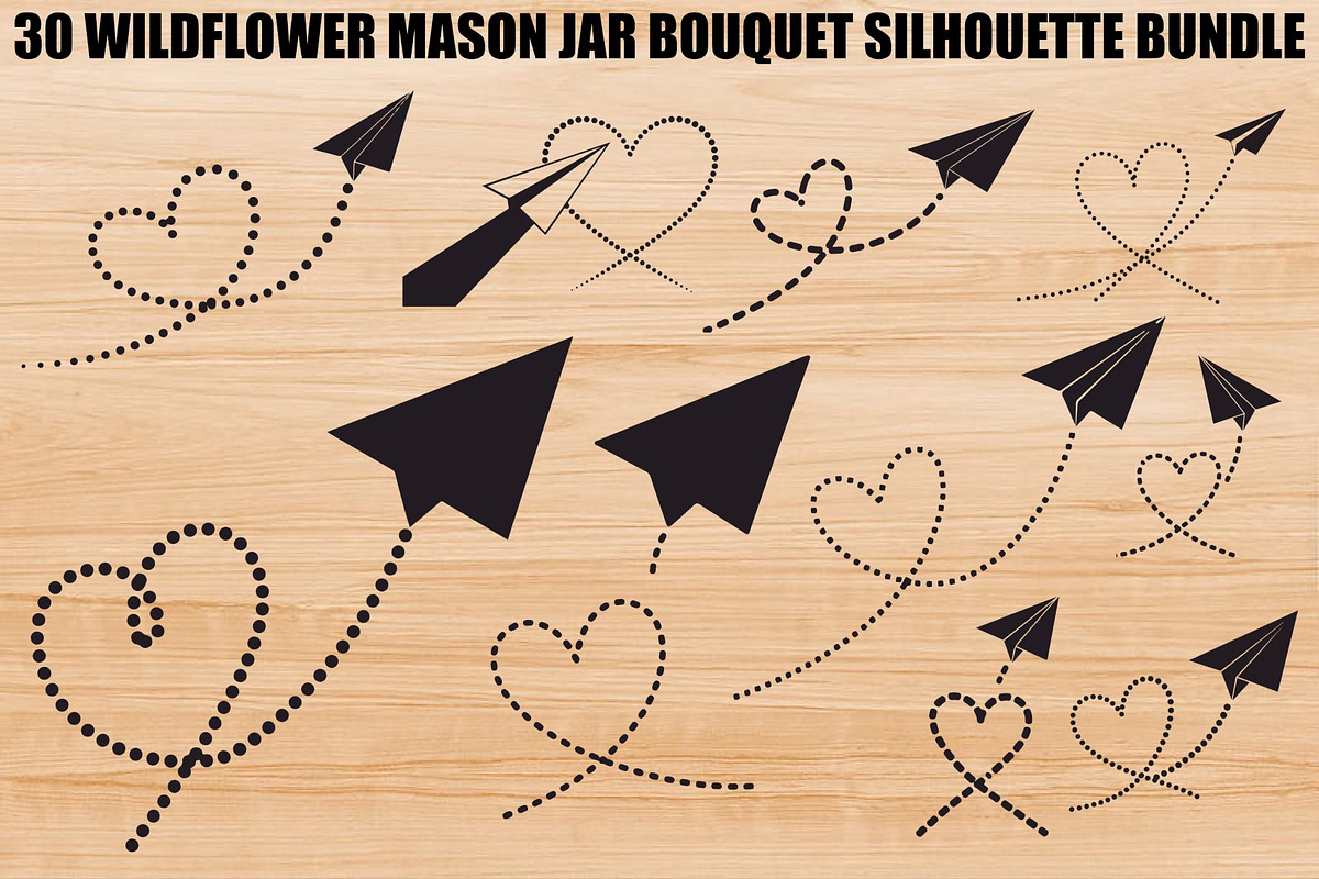 Paper Airplane Heart SVG Bundle, an Illustration by jahid234 (Photo 1 of 31)