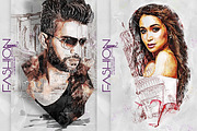 Fashion Sketch 2 Photoshop Action, an Action Add-On by GorynArt (Thumbnail 9 of 11)