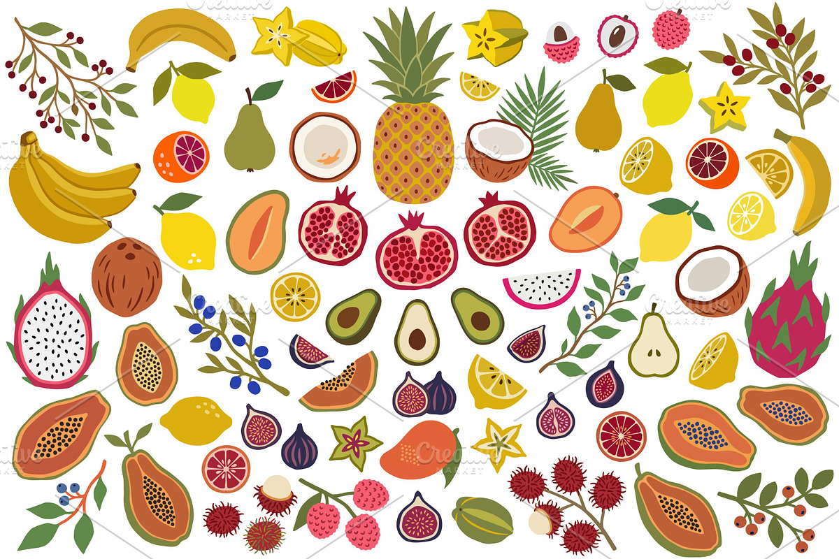 Modern Tropical Fruits Collection, an Object Graphic by IRSYART (Photo 3 of 13)