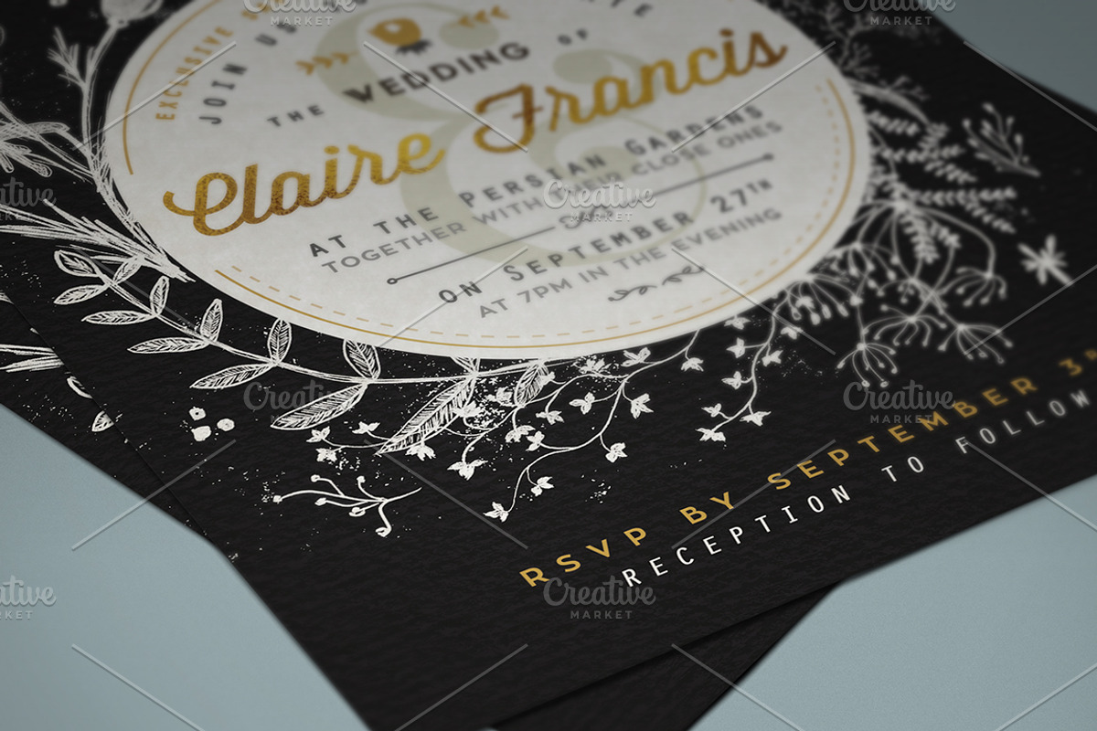 Foliage & Crayon Wedding Invite I, an Invitation Template by The Wedding Shop (Photo 6 of 6)
