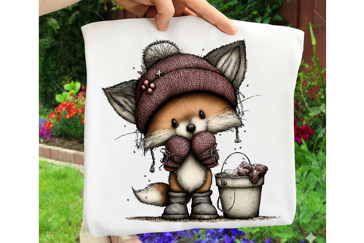 Christmas Whimsical Fox Clipart, an Illustration by OK Design (Photo 5 of 6)