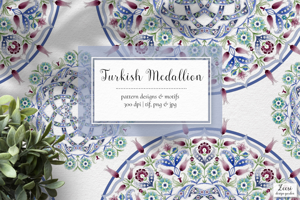 Turkish Medallion Patterns & Motifs, a Pattern Graphic by Zeesi Design Garden (Photo 1 of 10)