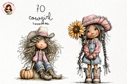Cowgirl PNG Clipart Bundle, a Person Illustration by Nicolle's Colorful Art (Thumbnail 1 of 6)