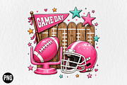 Preppy Football Game Day PNG, a Seasonal Illustration by CraftArtStudio (Thumbnail 1 of 4)