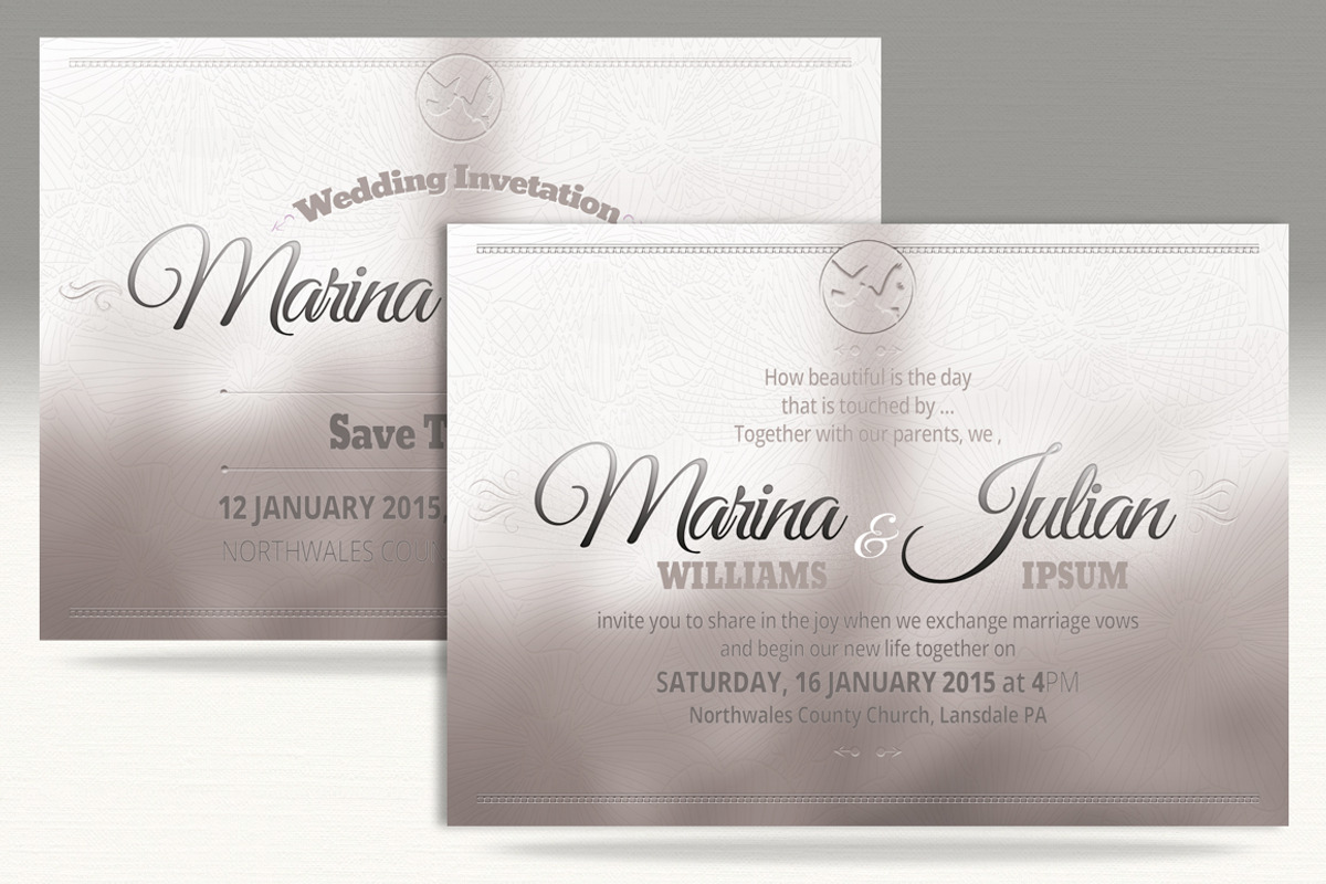 Simple elegant Wedding Card Template, a Card Template by Aabhaas (Photo 3 of 4)