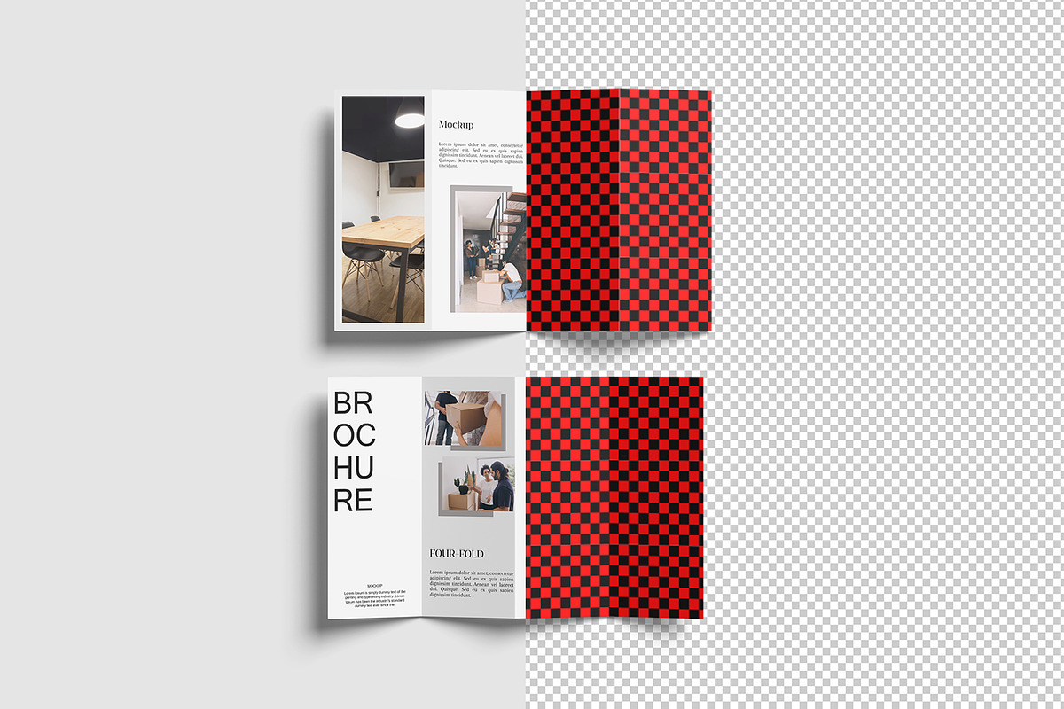 Four-Fold (4 fold) Brochure Mockups, a Books & Magazine Mockup by Lxadesign (Photo 13 of 14)