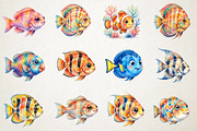 Watercolor Exotic Fish PNG Clipart, an Animal Illustration by RobertsArt (Thumbnail 2 of 7)