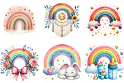 Baby Rainbow Boho Clipart, an Illustration by DreamArtGraphic (Thumbnail 5 of 7)