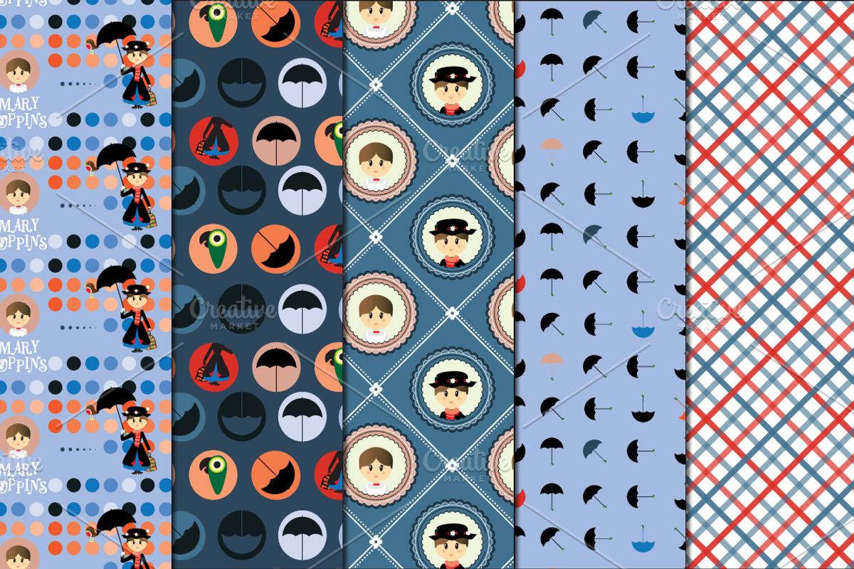 Mary Poppins Pattern Collection, a Pattern Graphic by Sonia design studio (Photo 2 of 5)