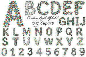 Christmas Lights Alphabet Clipart, an Illustration by Creative Art