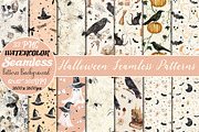 Halloween Seamless Patterns, a Pattern Graphic by DreamCafeArt (Thumbnail 1 of 5)