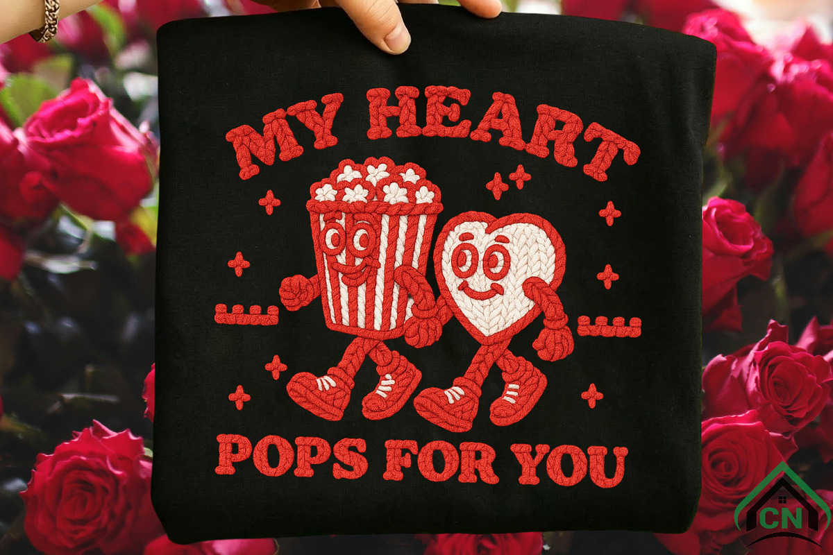 Knitted Popcorn & Heart Png, an Illustration by Craft Nest (Photo 4 of 7)